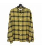 ワコマリア WACKO MARIA 20AW OMBRE CHECK OPEN COLLAR SHIRT オンブレチェックオープンカラーシャツ 長袖 XL イエロー系