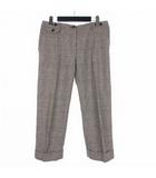 マックスマーラ MAX MARA ウール クロップドパンツ グレンチェック 40 グレー 1630016
