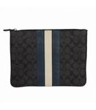 コーチ COACH シグネチャー ストライプ クラッチバッグ セカンドバッグ 鞄 グレー F26071