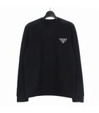 プラダ PRADA トライアングルロゴ スウェット トレーナー L ブラック 黒 UJL21A 国内正規