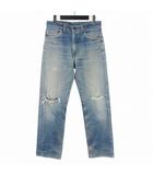 リーバイス Levi's USA製 90's 505 ダメージ テーパード ストレートデニム ジーンズ パンツ W30 L36 インディゴ 505-0217