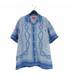 シュプリーム SUPREME 20SS Mosaic Silk S/S Shirt モザイク シルク 半袖 シャツ L ブルー