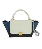 セリーヌ CELINE トラペーズ ミディアム レザー 2way ハンドバッグ マルチカラー ブルー ホワイト 青 白