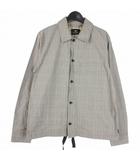 ポールスミス PAUL SMITH チェックシャツ 長袖 グレンチェック コーチジャケット 裾ドローコード 国内正規 L グレー