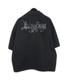 バレンシアガ BALENCIAGA 26SS Sketchy Bowling Shirt オープンカラー ボウリングシャツ 半袖 46 ブラック 黒 A00263 国内正規