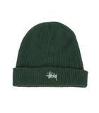 ステューシー STUSSY Basic Cuff Beanie ロゴ刺繡 ニット帽 ビーニー 帽子 緑 グリーン