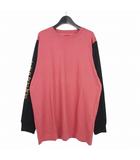 シュプリーム SUPREME 16AW 2Tone Sleeve Logo L/S Top 2トーンスリーブロゴ ロングスリーブ バイカラー ロンT Tシャツ カットソー 長袖 L ピンク ブラック