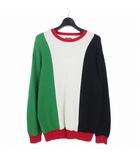シュプリーム SUPREME 18AW Pique Crewneck ピケクルーネック コットンニット セーター M マルチカラー