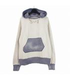 21SS ステンシルフーディー Stencils Hoodie ヴィンテージ加工 後付けパーカー L グレー×パープル SM-S21-0000-026