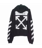 20SS ヴァージルアブロー 本人期 エアポート テープ アロー パーカー Airport Tape Arrows Hoodie バックプリント L 黒 ブラック OMBB037S20E30003