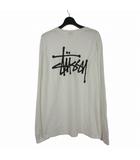 ベーシック ステューシー ロングスリーブ Tシャツ BASIC STUSSY L/S TEE バックプリント カットソー 長袖 L 白 ホワイト