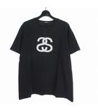 90s 紺タグ SSリングロゴ Tシャツ カットソー 半袖 L ブラック 黒