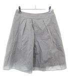 エフデ ef-de スカート フレア ひざ丈 サイドファスナー タック 薄手 コットン 無地 9 グレー ボトムス /T2