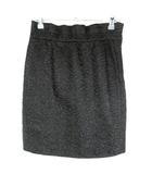 カオン Kaon スカート タイト ひざ丈 サイドファスナー 厚手 ラメ 総柄 36 黒 ブラック ボトムス /T2