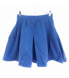 ジーヴィージーヴィー G.V.G.V スカート フレア ミニ バックファスナー タック 薄手 無地 34 青 ブルー ボトムス /T2