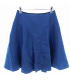 クルーンアソング CROON A SONG フレアスカート ミニ バックファスナー 無地 38 青 ブルー ボトムス /T2