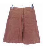 ミスティック mystic 台形スカート ミニ バックファスナー コットン 無地 1 茶 ブラウン ボトムス /T2
