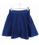 アパートバイローリーズ apart by lowrys デニムスカート フレア ミニ バックファスナー コットン 無地 M 青 ブルー ボトムス /T2