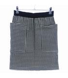 フローレント リラックス FLORENT relax タイトスカート ミニ バックファスナー ギンガムチェック 36 黒 ブラック ボトムス /T2