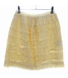 スピック&スパン Spick&Span impression de paris フレアスカート ミニ バックファスナー フリル コットン 絹混 シルク混 無地 36 ベージュ ボトムス /T2
