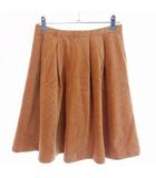 グリーンレーベルリラクシング ユナイテッドアローズ green label relaxing フレアスカート ミニ タック バックファスナー コットン コーデュロイ 無地 36 オレンジ ボトムス /T2