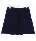 ジルスチュアート JILL STUART 台形スカート ミニ サイドファスナー ミックスカラー 無地 0 紺 ネイビー ボトムス /T2