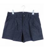 ショーパン パンツ ショート ジップフライ ウール チェック 38 黒 ブラック ボトムス /T2