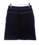 ボールジー BALLSEY トゥモローランド タイトスカート ミニ バックファスナー ウール ツイード 34 紺 ネイビー ボトムス /T2