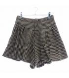 オリーブデオリーブ OLIVE des OLIVE ショーパン パンツ ショート タック ジップフライ 千鳥格子 茶 ブラウン ボトムス /T2