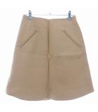 スピック&スパン ノーブル Spick&Span Noble 台形スカート ミニ バックファスナー ラウンドカット 無地 36 ベージュ ボトムス /T2