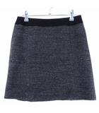 インディヴィ INDIVI タイトスカート ミニ バックファスナー コットン ミックスカラー 無地 38 グレー ボトムス /T2