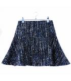 デイシー deicy フレアスカート ミニ バックファスナー ツイード 0 黒 ブラック ボトムス /T2