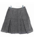 エフデ ef-de フレアスカート ミニ タック サイドファスナー ウール 千鳥格子 7 茶 ブラウン ボトムス /T2