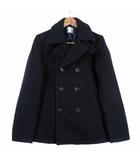 ブラウニー BROWNY ピーコート Pコート 長袖 ダブル 無地 S 黒 ブラック アウター /T2