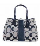 シグネチャー  トートバッグ ハンドバッグ がま口 キャンバス エナメル 黒 ブラック 鞄 かばん ☆AA★