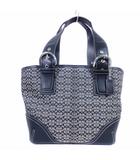 ミニシグネチャー トートバッグ キャンバス レザー 6383 黒 ブラック 鞄 かばん ☆AA★