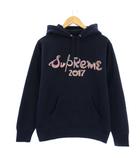 17AW brush logo hooded ブラッシュロゴフーディ プルオーバーパーカー スウェット 長袖 S ネイビー /KH