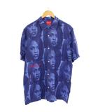 22SS LIL KIM SHIRT シャツ 半袖 総柄 L 青 /KH ☆AA★