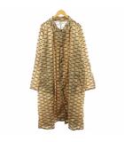 ヴェトモン VETEMENT 18AW コーテッドシェルレインコート ロング丈 総柄 ロゴ ナイロン 0 ベージュ 黒 ブラック UAH19JA301 /AN30 ☆AA★
