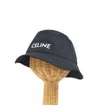 セリーヌ CELINE バケットハット ロゴ刺繡 帽子 L 黒 ブラック 2AUO4968P