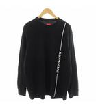 シュプリーム SUPREME 18AW Vertical Logo Stripe Tシャツ カットソー 長袖 ロゴ L 黒 ブラック /AN40