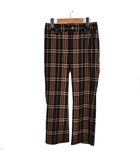 バーバリーブルーレーベル BURBERRY BLUE LABEL パンツ スラックス チェック 34 茶 ブラウン FQF70-672-65