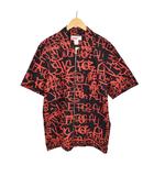 シュプリーム SUPREME コムデギャルソンシャツ comme des garcons SHIRT 18FW Graphic S/S Shirt グラフィック シャツ 半袖 ジップアップ M 黒 ブラック S1FW18