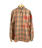 バーバリー BURBERRY CHECKED RED LOGO PRINTED SHIRT シャツ ノバチェック 長袖 M ベージュ 8021789 ☆AA★