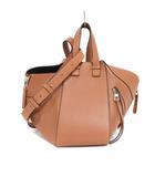 ロエベ LOEWE ハンモック スモール レザー ショルダーバッグ ハンドバッグ 茶 ブラウン