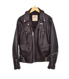 トリプルシックス 666 Leather Wear ステアハイド ダブルライダースジャケット レザー 牛革 36 黒 ブラック ☆AA★