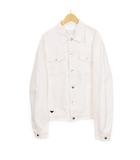 プラダ PRADA 23SS コットン デニムジャケット Gジャン トライアングルロゴ XXXL 白 ホワイト GEB237