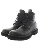 ダイエットブッチャースリムスキン DIET BUTCHER SLIM SKIN 18AW 栃木レザー ショートブーツ レースアップ サイドジップ 42 黒 ブラック /AN4