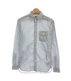 ダブルアールエル RRL ラルフローレン シャツ ドット 総柄 長袖 XS 14 1/2 水色 /YM