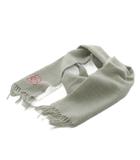 ロエベ LOEWE アナグラム マフラー フリンジ ロゴ 刺繍 グレー /AN21 ☆AA★